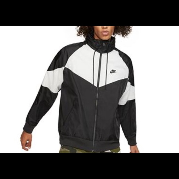 nike sportswear windrunner black and white